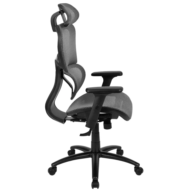 Ergonomic Mesh Office Chair-Synchro-Tilt, Headrest, Adjustable Pivot Arms