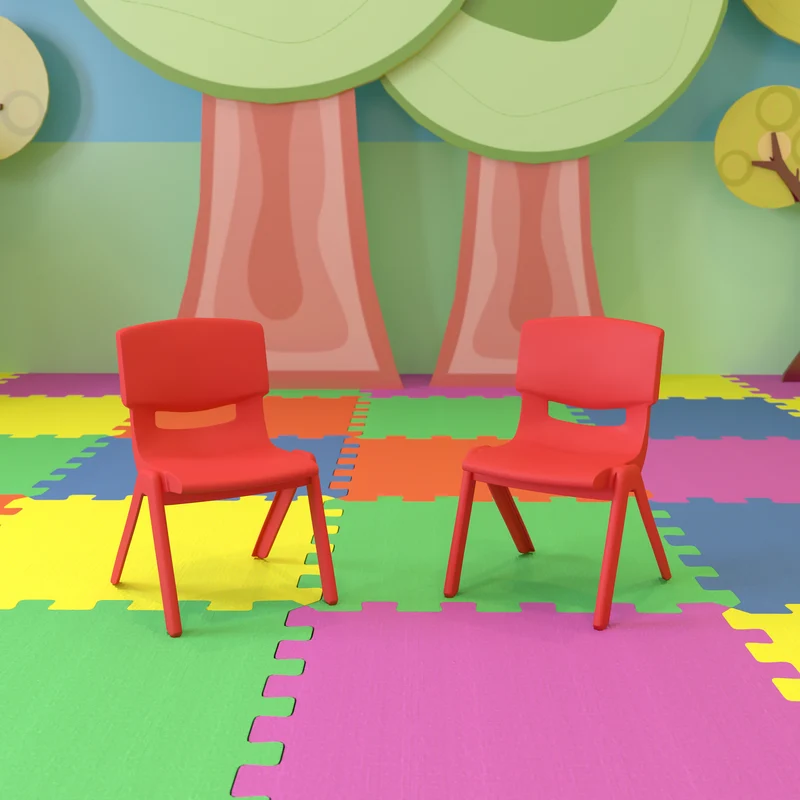 2 Pack Plastic Stackable School Chair with 10.5"H Seat, Preschool Chair