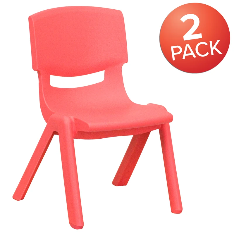2 Pack Plastic Stackable School Chair with 10.5"H Seat, Preschool Chair