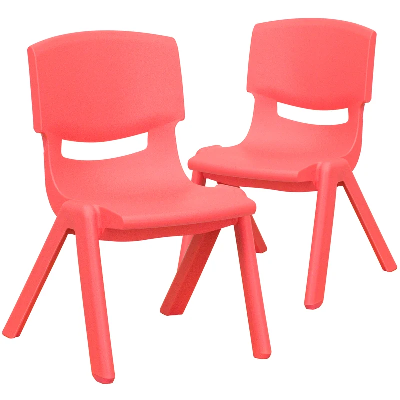 2 Pack Plastic Stackable School Chair with 10.5"H Seat, Preschool Chair
