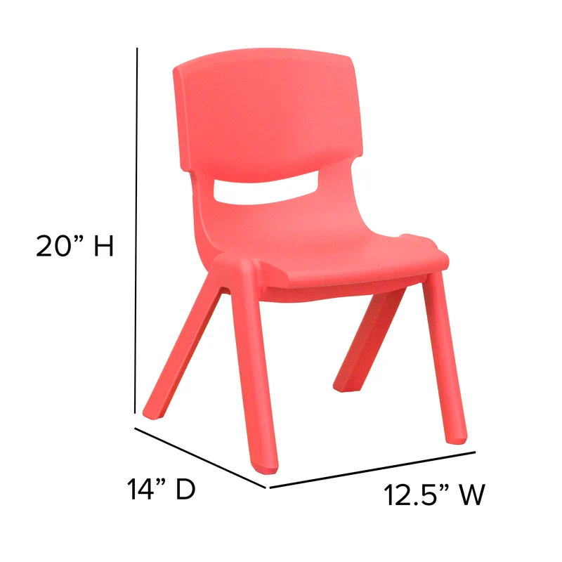 2 Pack Plastic Stackable School Chair with 10.5"H Seat, Preschool Chair