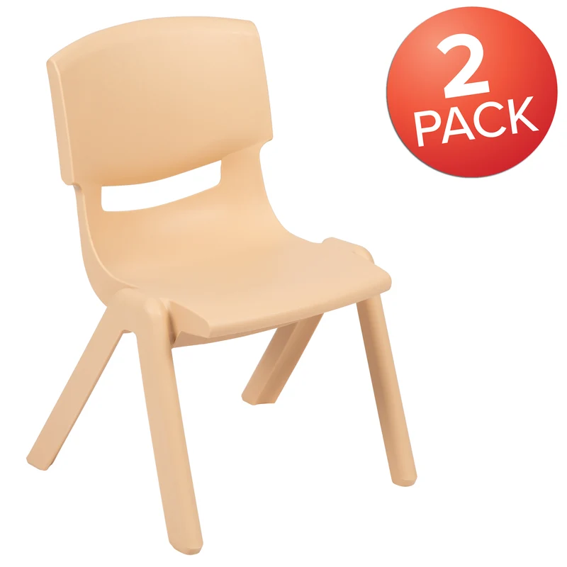 2 Pack Plastic Stackable School Chair with 10.5"H Seat, Preschool Chair