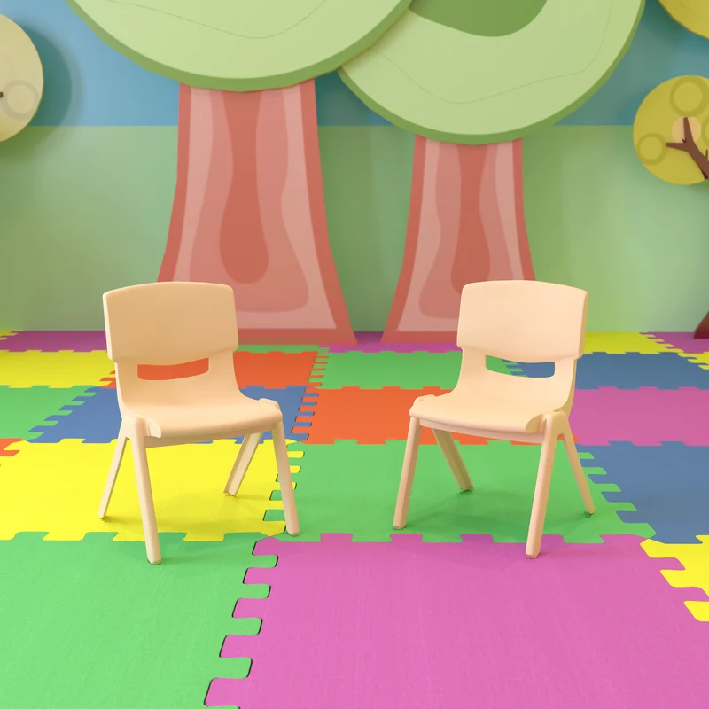 2 Pack Plastic Stackable School Chair with 10.5"H Seat, Preschool Chair