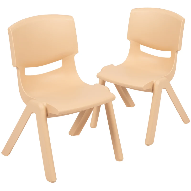 2 Pack Plastic Stackable School Chair with 10.5"H Seat, Preschool Chair