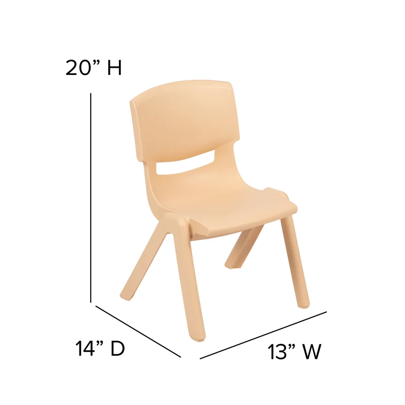 2 Pack Plastic Stackable School Chair with 10.5"H Seat, Preschool Chair