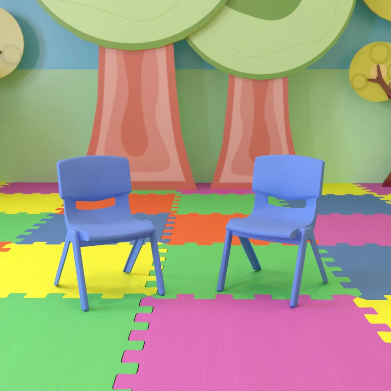 2 Pack Plastic Stackable School Chair with 10.5"H Seat, Preschool Chair