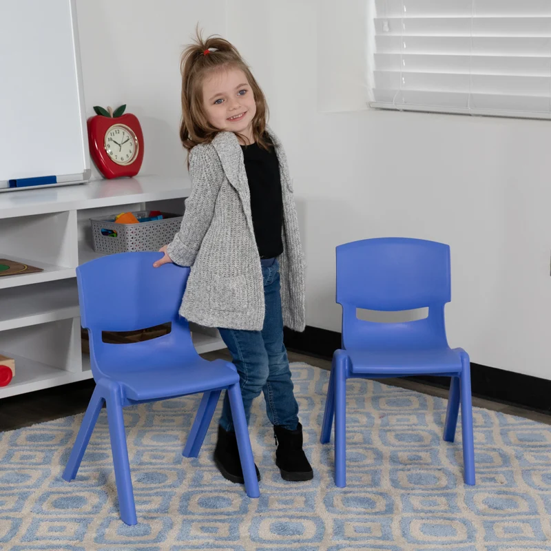 2 Pack Plastic Stackable School Chair with 10.5"H Seat, Preschool Chair