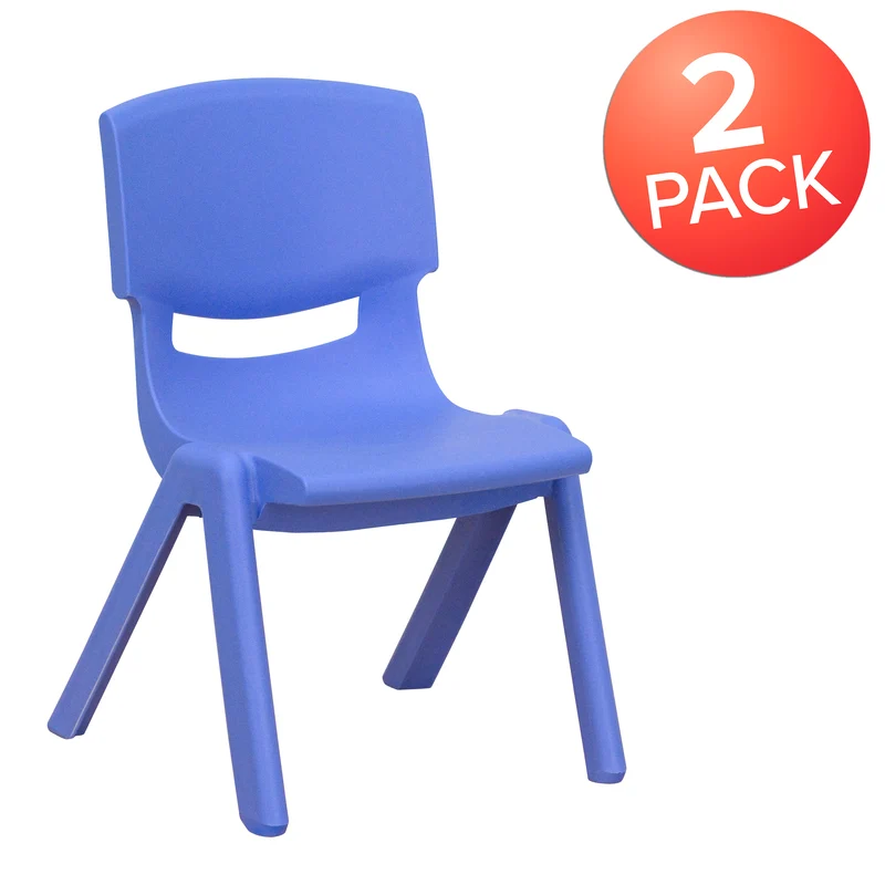 2 Pack Plastic Stackable School Chair with 10.5"H Seat, Preschool Chair
