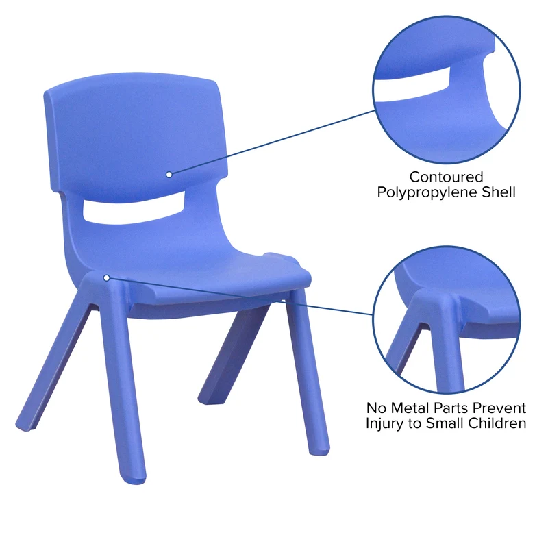 2 Pack Plastic Stackable School Chair with 10.5"H Seat, Preschool Chair