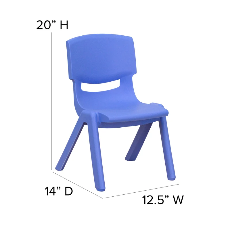 2 Pack Plastic Stackable School Chair with 10.5"H Seat, Preschool Chair