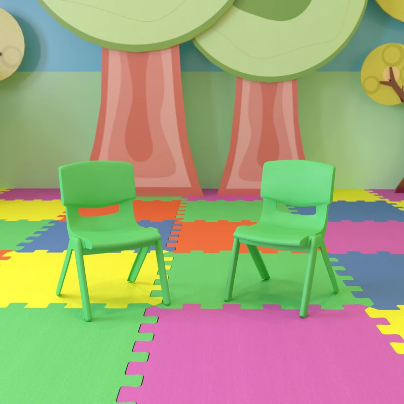 2 Pack Plastic Stackable School Chair with 10.5"H Seat, Preschool Chair