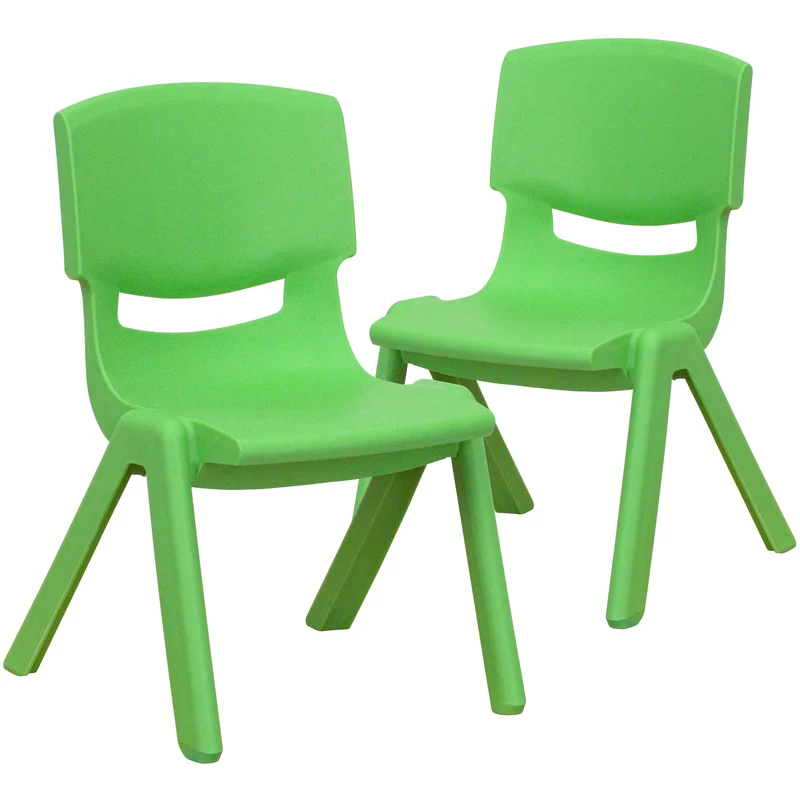 2 Pack Plastic Stackable School Chair with 10.5"H Seat, Preschool Chair