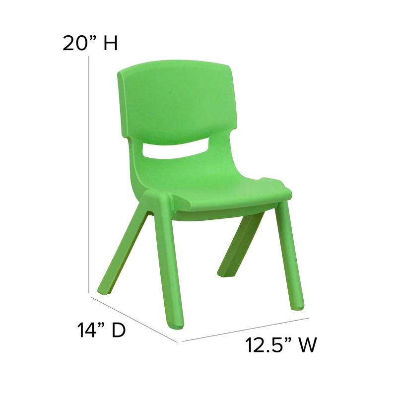 2 Pack Plastic Stackable School Chair with 10.5"H Seat, Preschool Chair