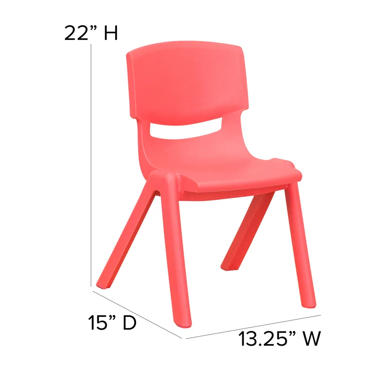 4 Pack Plastic Stack School Chair with 12" Seat Height - Kids Chair