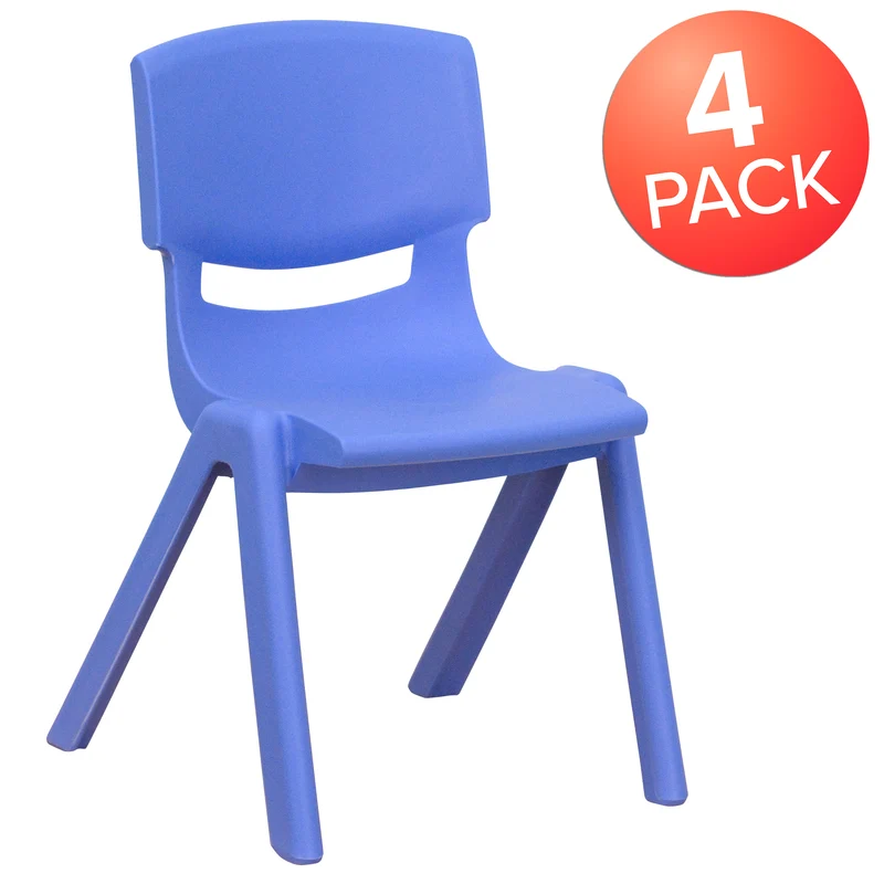 4 Pack Plastic Stack School Chair with 12" Seat Height - Kids Chair