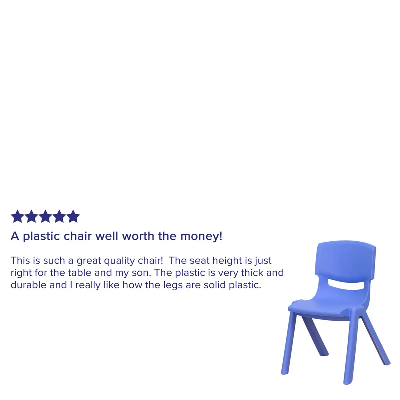 4 Pack Plastic Stack School Chair with 12" Seat Height - Kids Chair