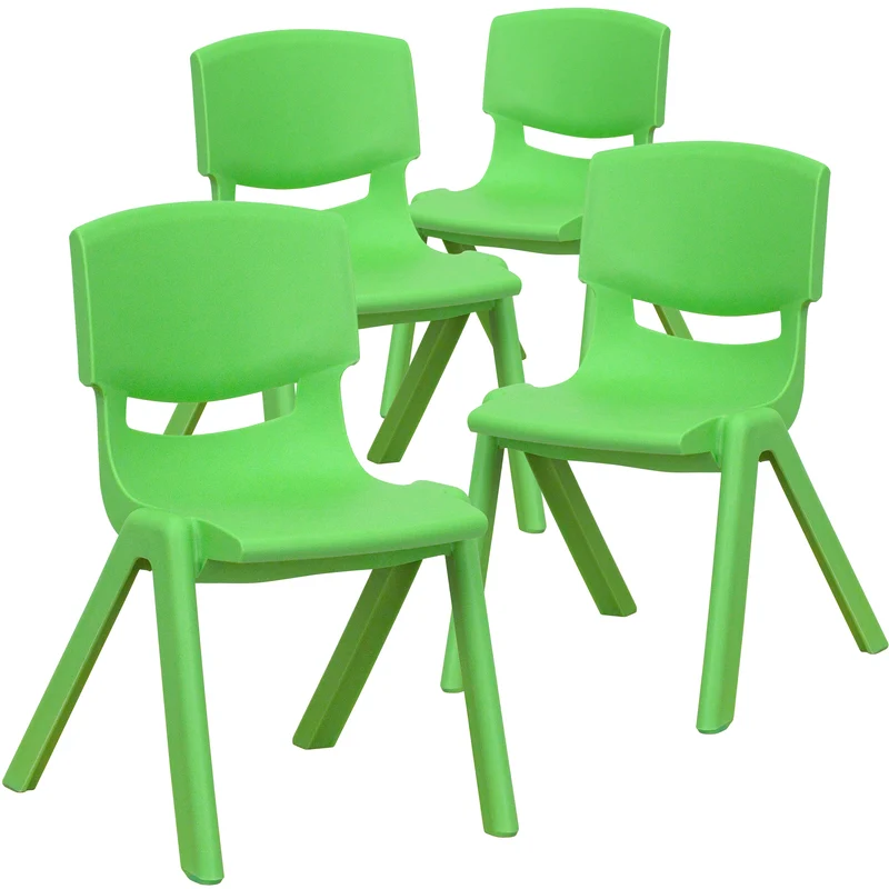 4 Pack Plastic Stack School Chair with 12" Seat Height - Kids Chair