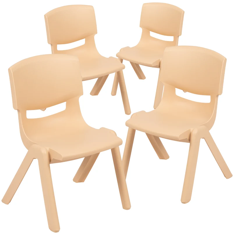 4 Pack Plastic Stack School Chair with 12" Seat Height - Kids Chair