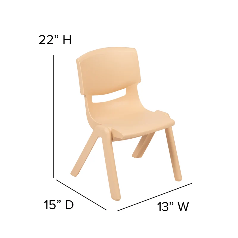 4 Pack Plastic Stack School Chair with 12" Seat Height - Kids Chair