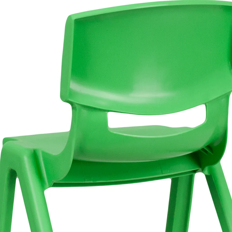 4 Pack Plastic Stackable K-2 School Chair with 13.25"H Seat