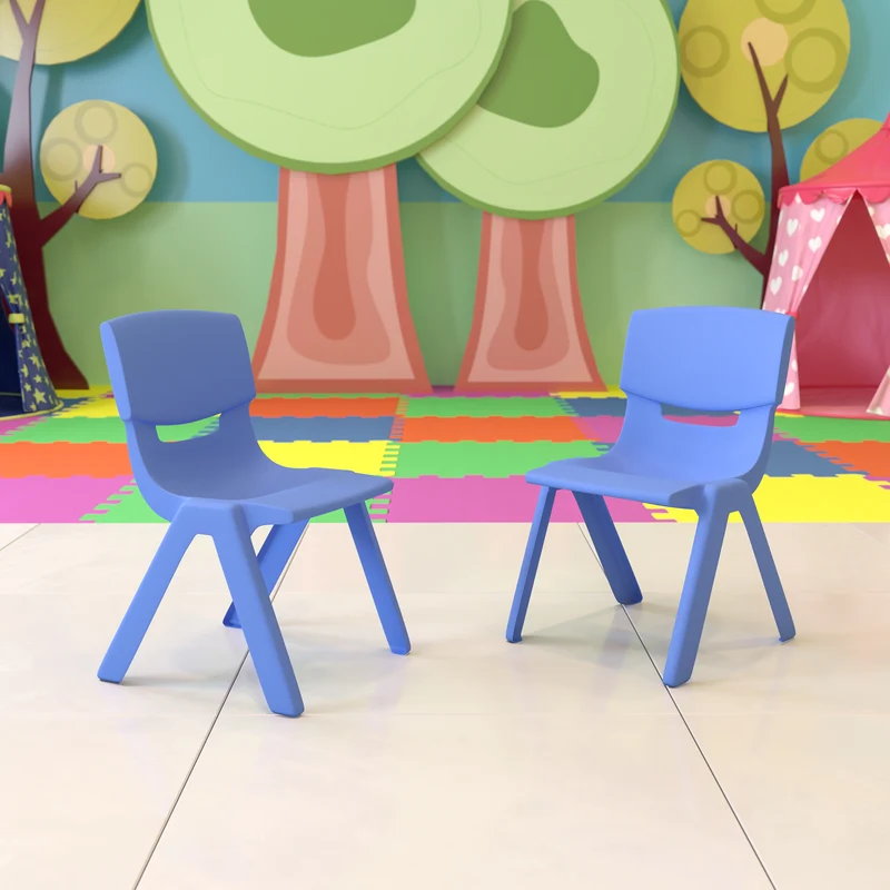 2 Pack Plastic Stack School Chair with 13.25"H Seat, K-2 School Chair