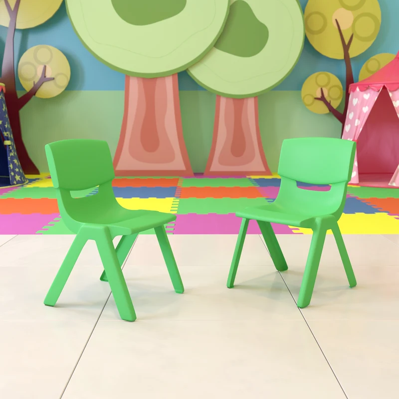 2 Pack Plastic Stack School Chair with 13.25"H Seat, K-2 School Chair