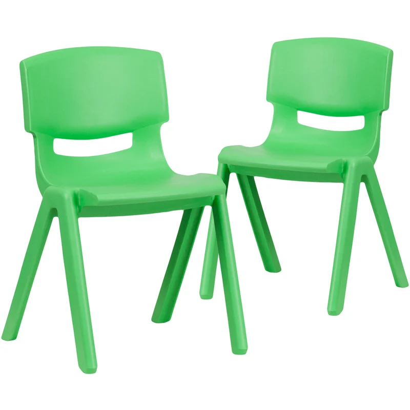 2 Pack Plastic Stack School Chair with 13.25"H Seat, K-2 School Chair