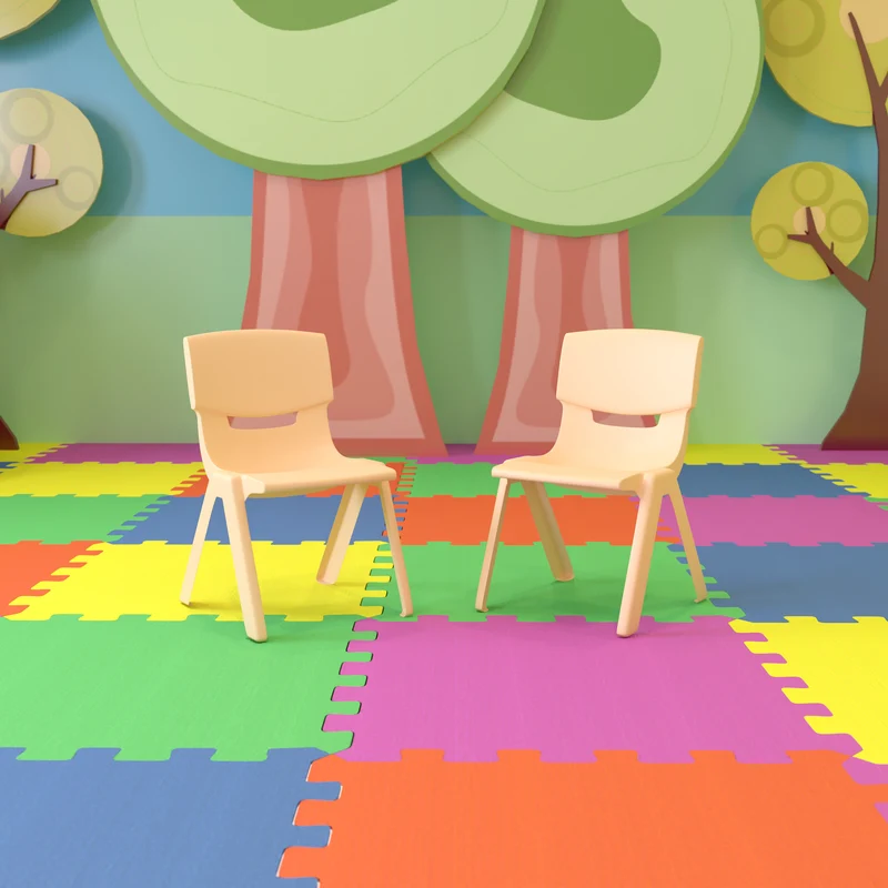 2 Pack Plastic Stack School Chair with 13.25"H Seat, K-2 School Chair