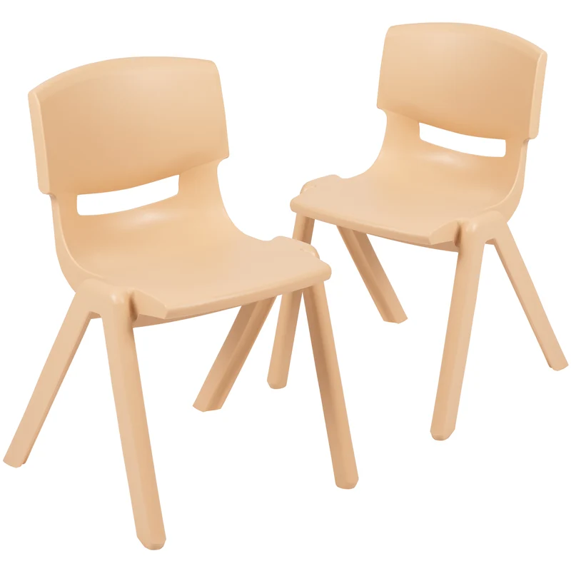 2 Pack Plastic Stack School Chair with 13.25"H Seat, K-2 School Chair