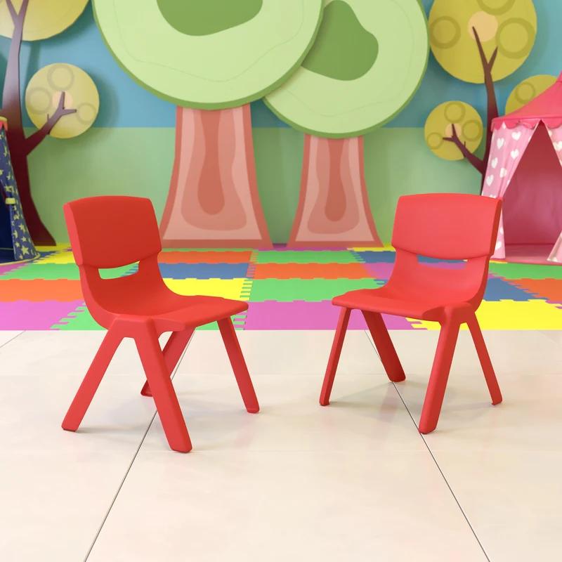 2 Pack Plastic Stack School Chair with 13.25"H Seat, K-2 School Chair