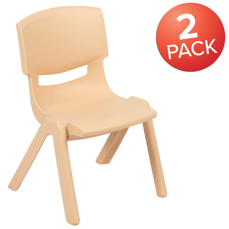 2 Pack Plastic Stackable School Chair with 12"H Seat, Preschool Seating