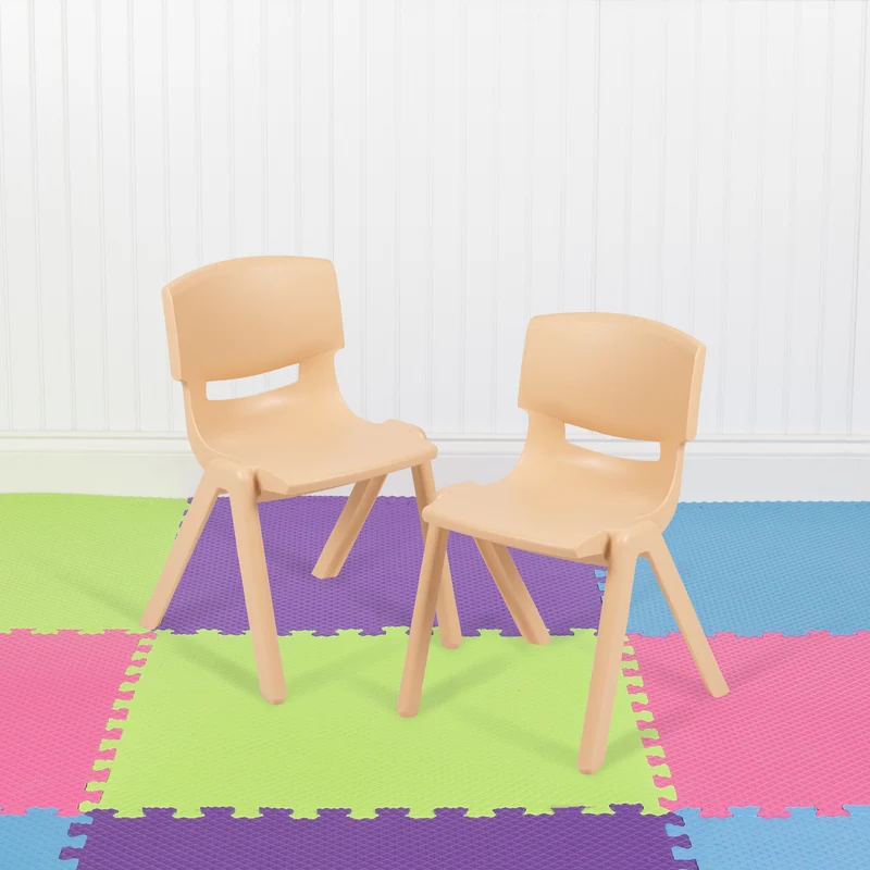 2 Pack Plastic Stackable School Chair with 12"H Seat, Preschool Seating
