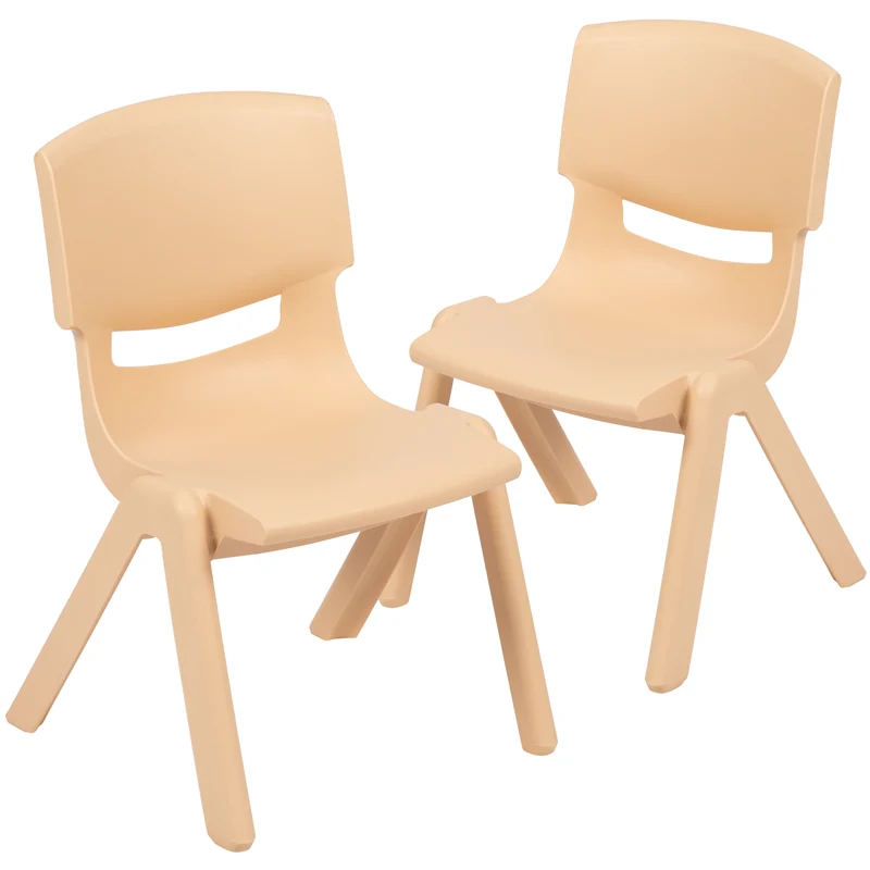 2 Pack Plastic Stackable School Chair with 12"H Seat, Preschool Seating