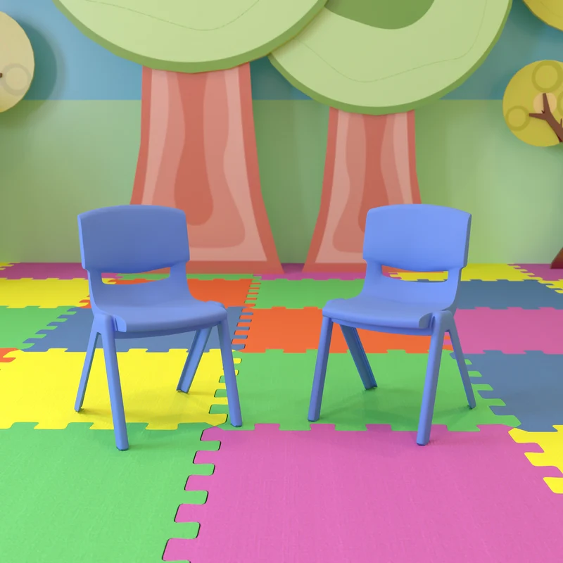 2 Pack Plastic Stackable School Chair with 12"H Seat, Preschool Seating