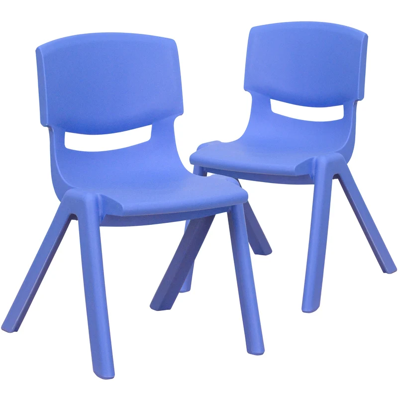 2 Pack Plastic Stackable School Chair with 12"H Seat, Preschool Seating