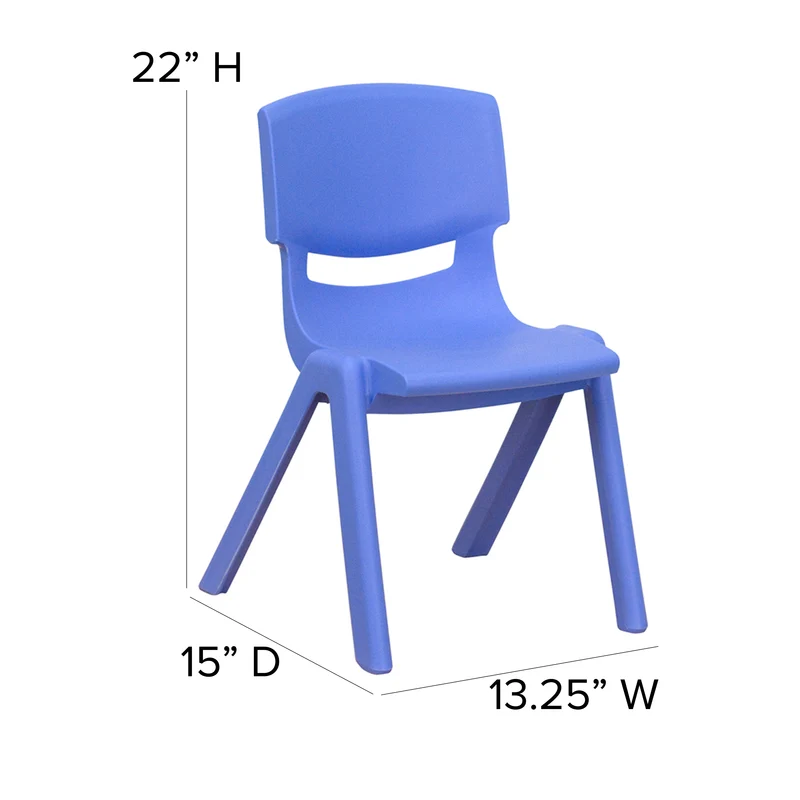 2 Pack Plastic Stackable School Chair with 12"H Seat, Preschool Seating