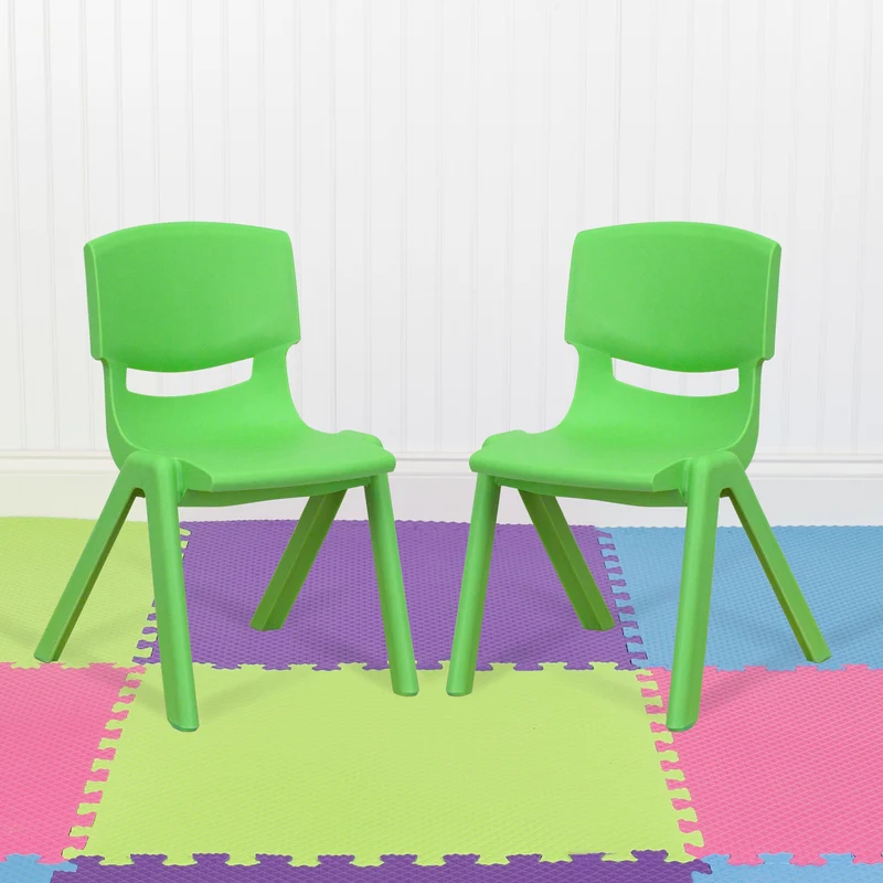 2 Pack Plastic Stackable School Chair with 12"H Seat, Preschool Seating