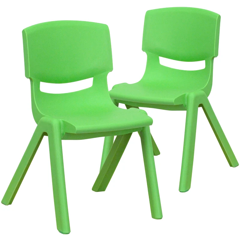 2 Pack Plastic Stackable School Chair with 12"H Seat, Preschool Seating