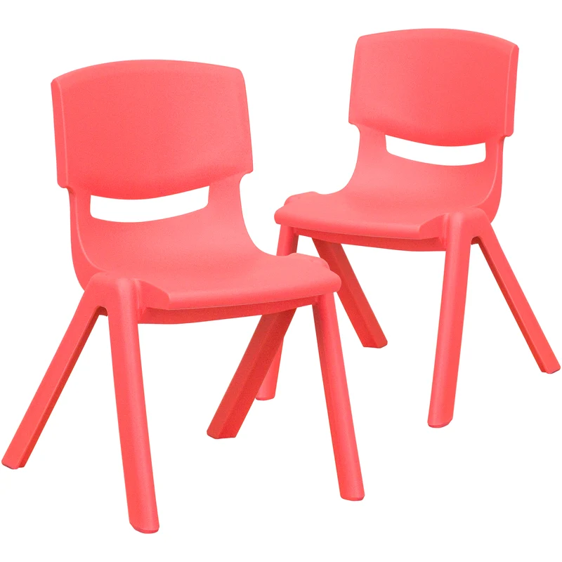 2 Pack Plastic Stackable School Chair with 12"H Seat, Preschool Seating