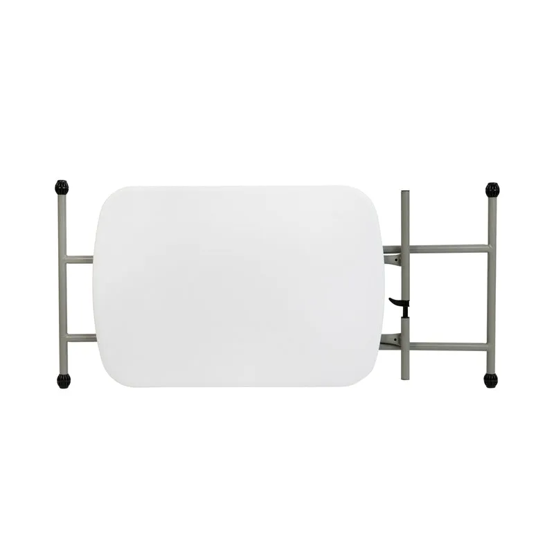 Height Adjustable Plastic Folding TV Tray/Laptop Table in Granite White