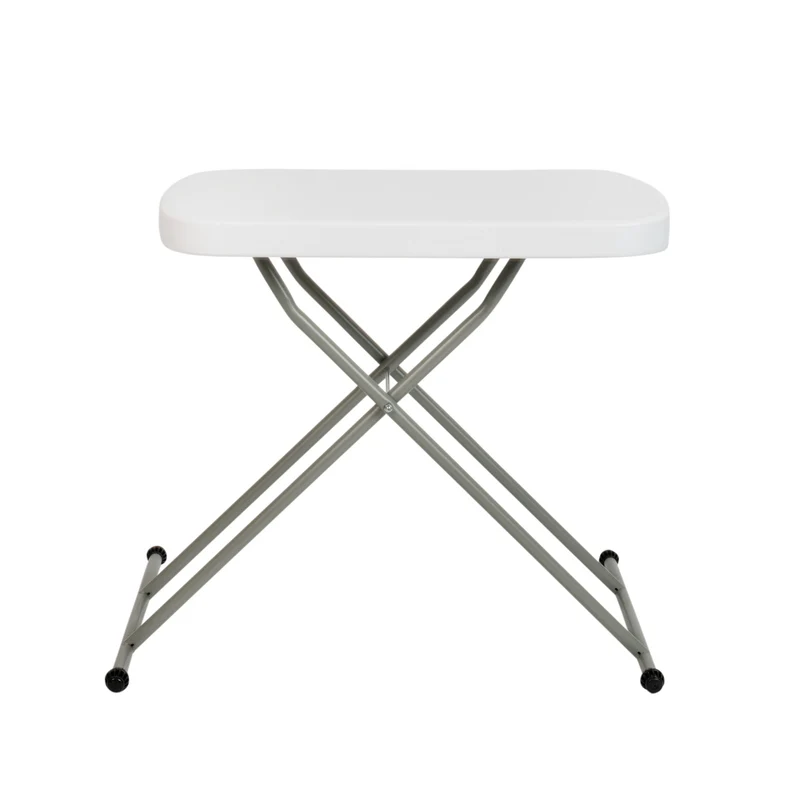 Height Adjustable Plastic Folding TV Tray/Laptop Table in Granite White
