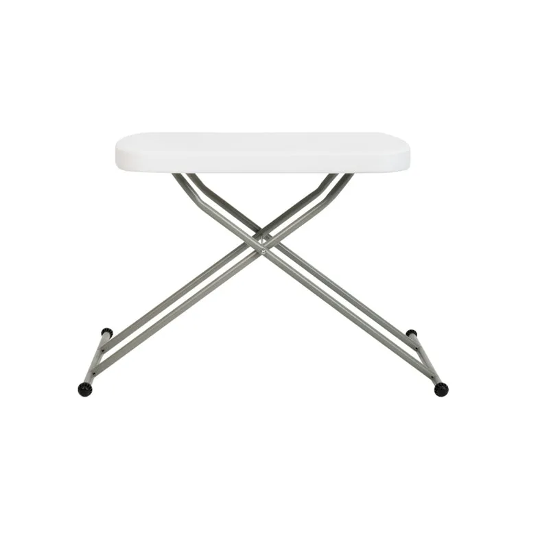 Height Adjustable Plastic Folding TV Tray/Laptop Table in Granite White