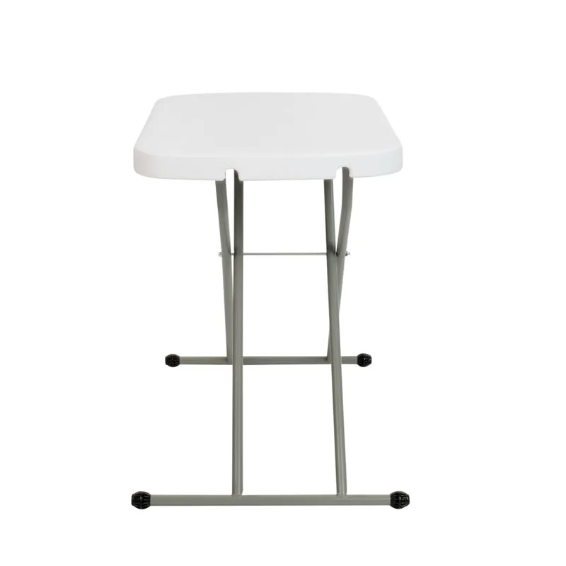 Height Adjustable Plastic Folding TV Tray/Laptop Table in Granite White