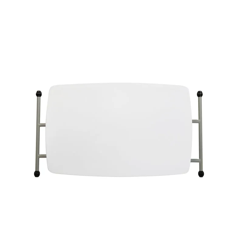 Height Adjustable Plastic Folding TV Tray/Laptop Table in Granite White