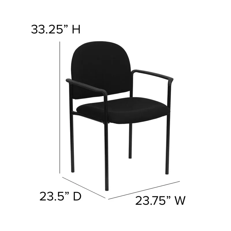 Comfort Stackable Steel Side Reception Chair with Arms