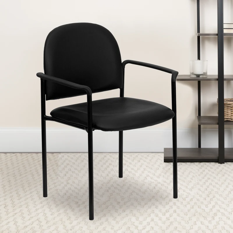 Comfort Stackable Steel Side Reception Chair with Arms