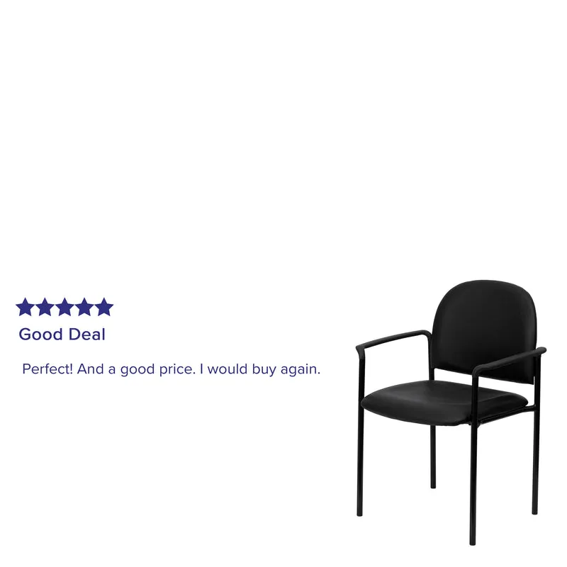 Comfort Stackable Steel Side Reception Chair with Arms