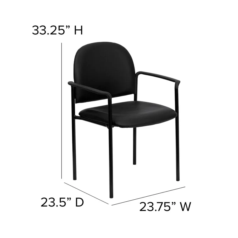 Comfort Stackable Steel Side Reception Chair with Arms