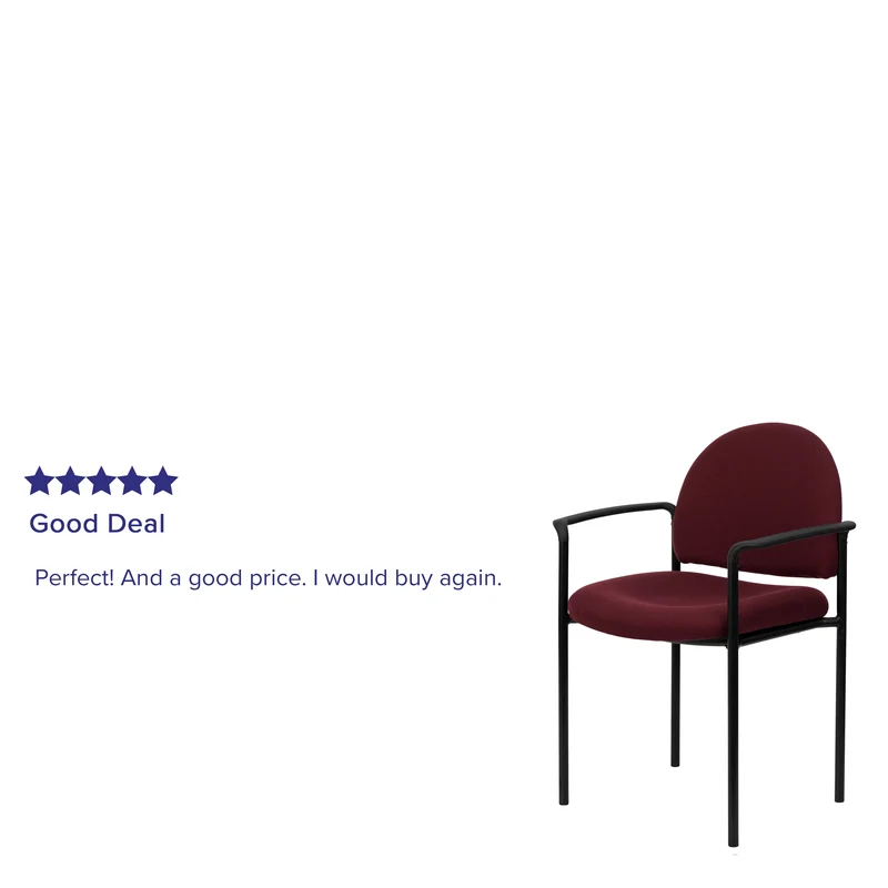 Comfort Stackable Steel Side Reception Chair with Arms