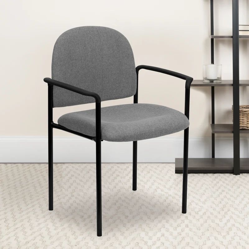 Comfort Stackable Steel Side Reception Chair with Arms